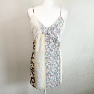 Tularosa Floral Lace Shift Mini Slip Dress Women's Small Criss-Cross Low Back